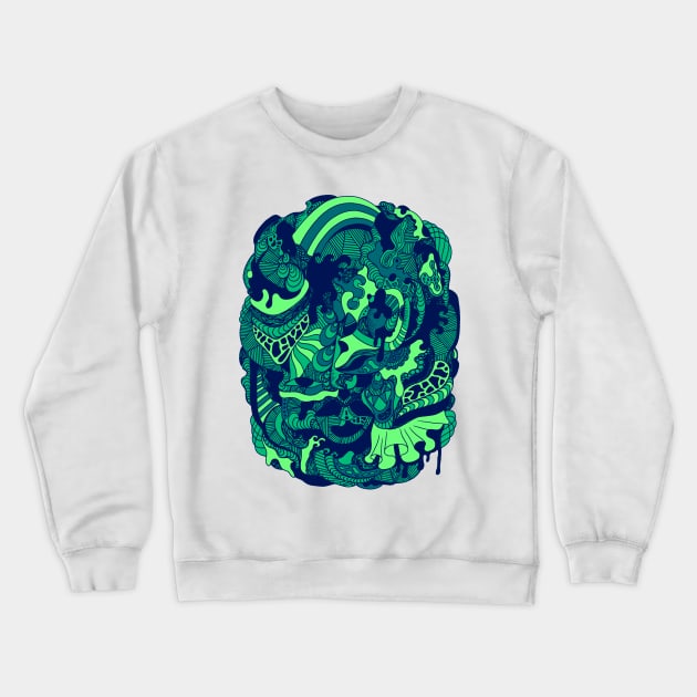 Ngreen Abstract Wave of Thoughts No 2 Crewneck Sweatshirt by kenallouis